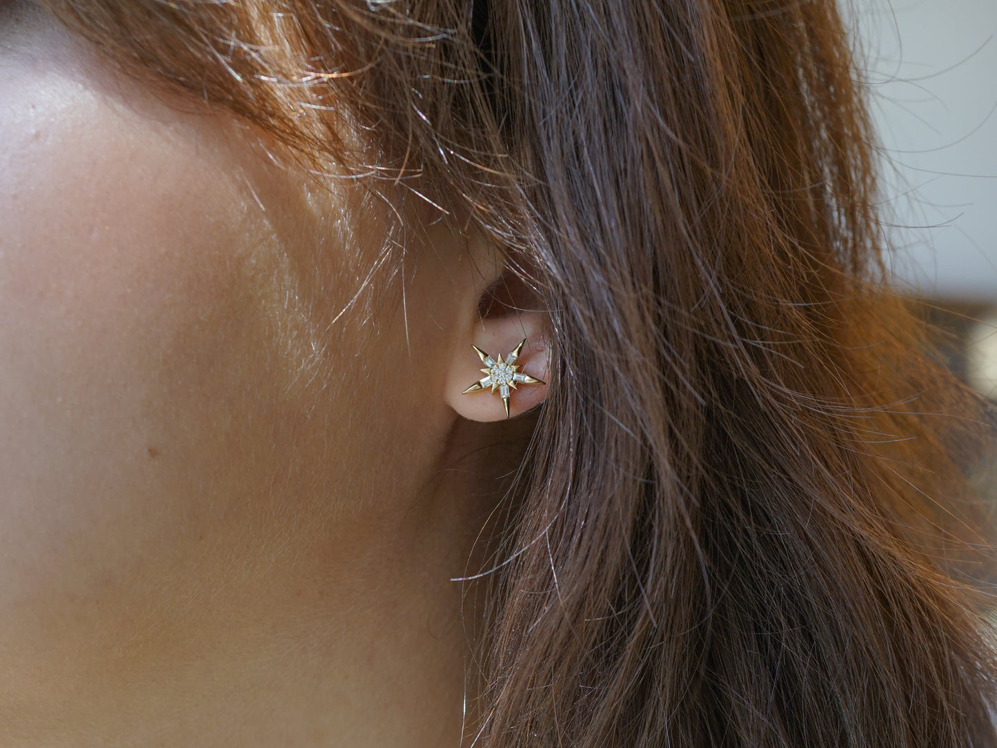 .30 Carat Diamond Starburst Earrings in 18k Yellow Gold