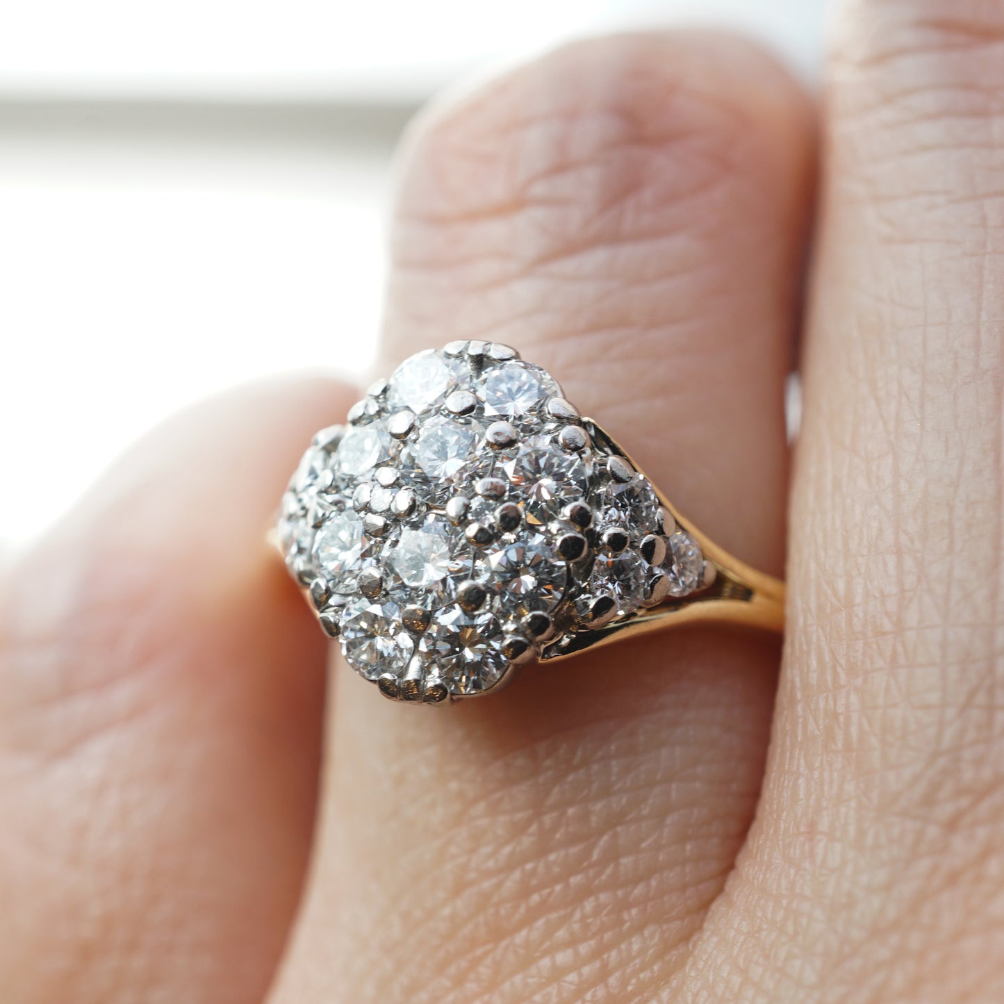 Jabel Pave Diamond Cocktail Ring 18k Yellow & White Gold