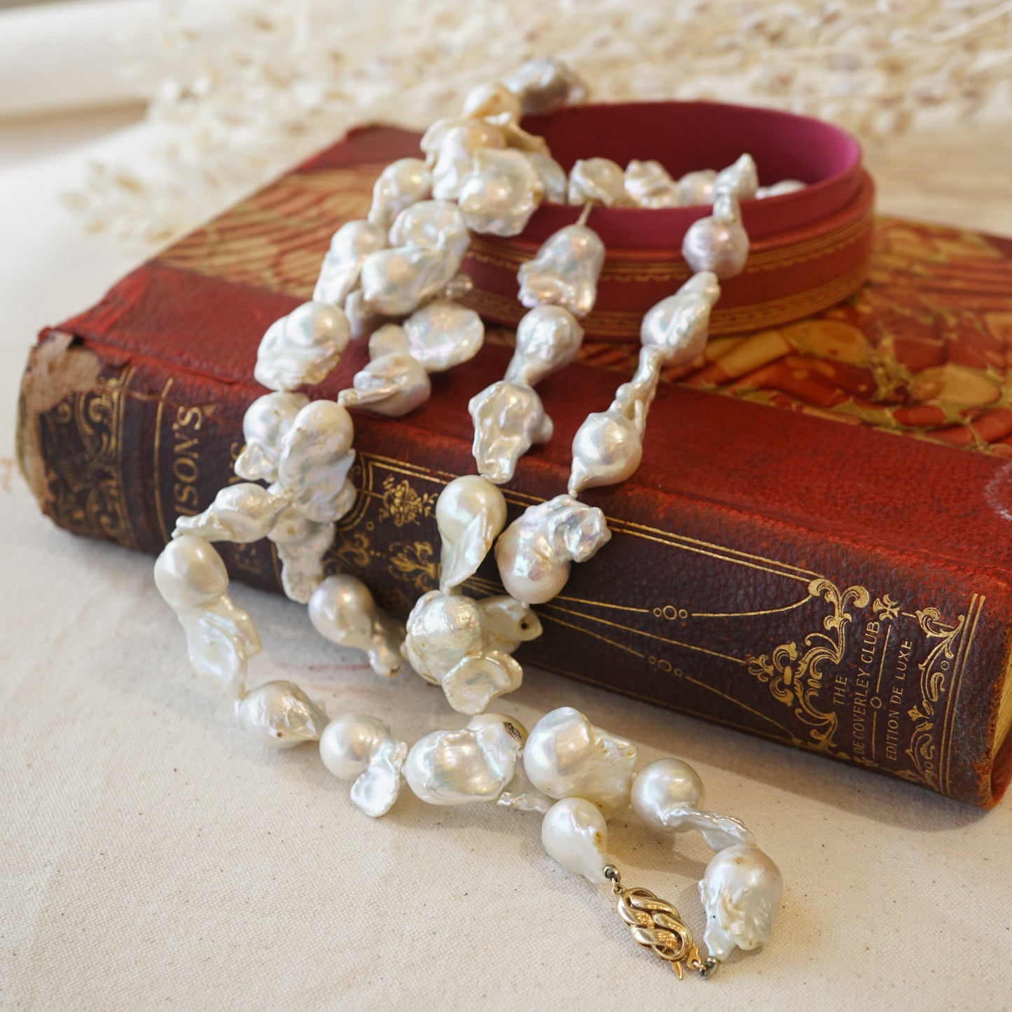 Baroque Freshwater Pearl Necklace in 14k Yellow Gold