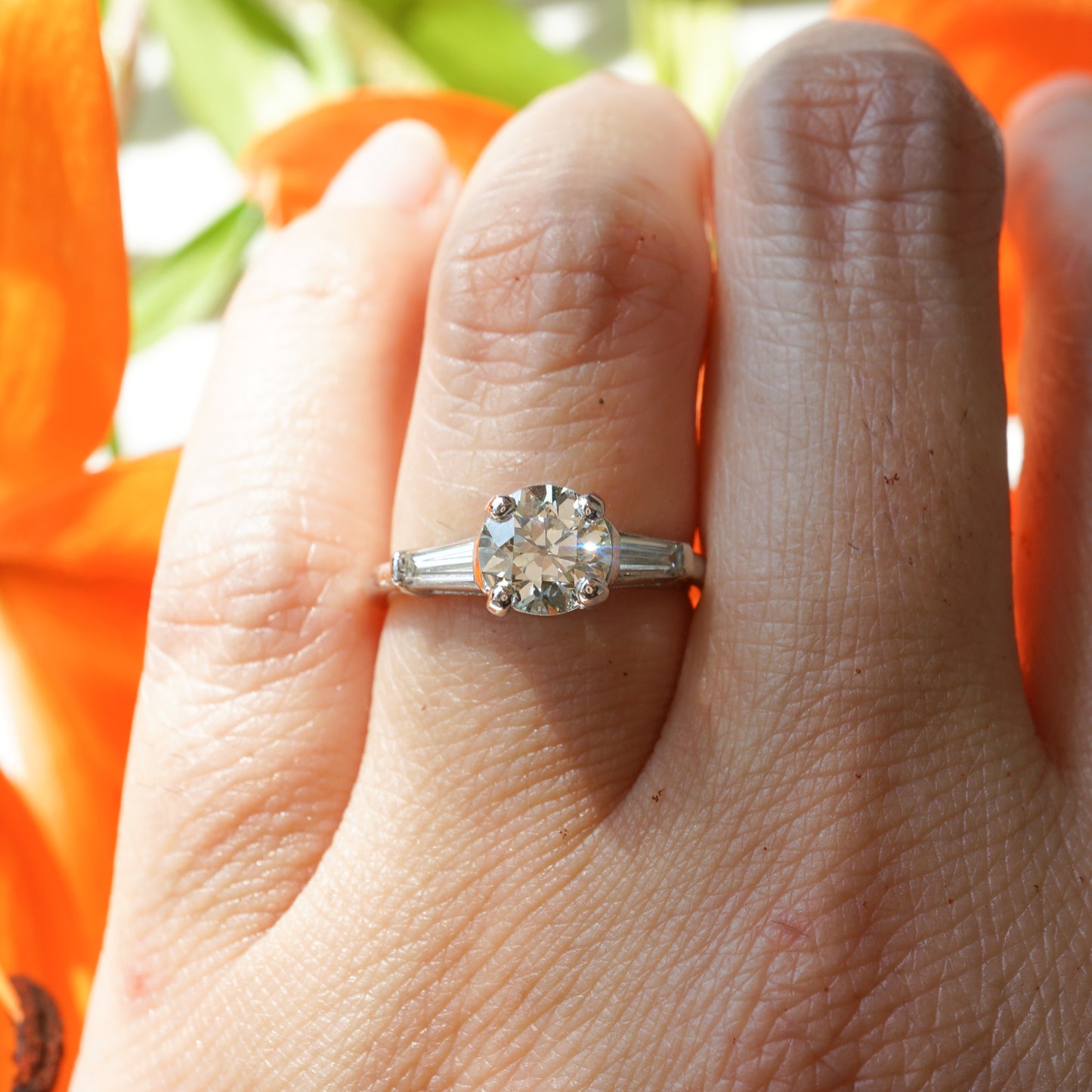 .86 Art Deco Diamond Engagement Ring in Platinum