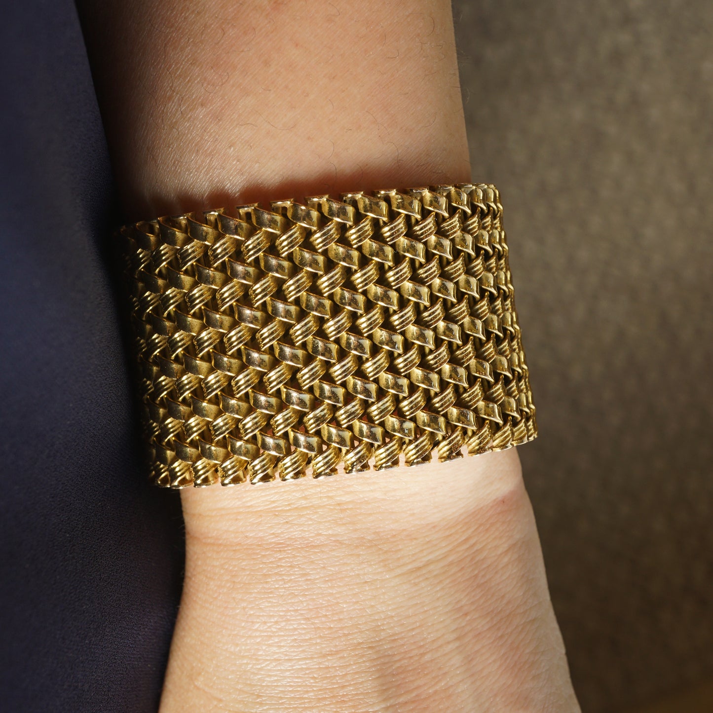 Mid-Century Woven Bracelet in 18k Yellow Gold