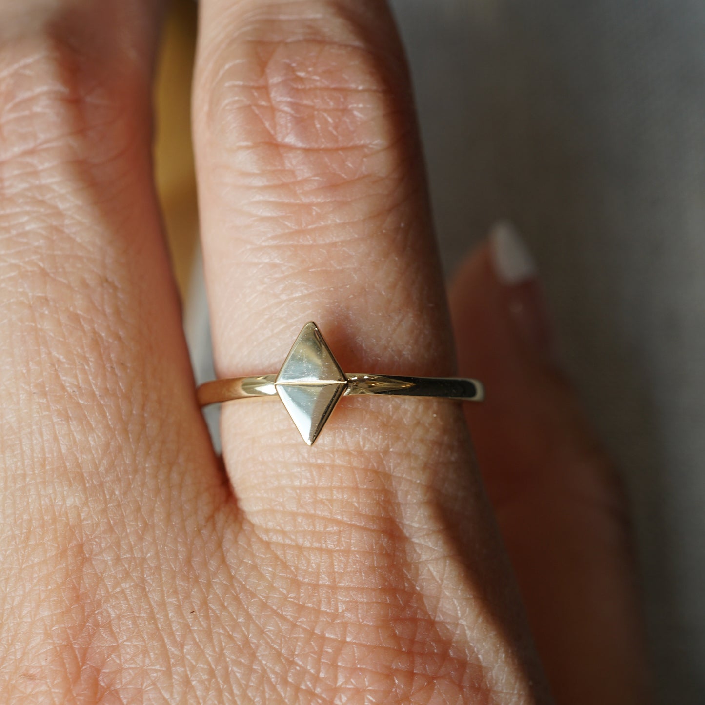 Triangular Stacking Ring in 14k Yellow Gold