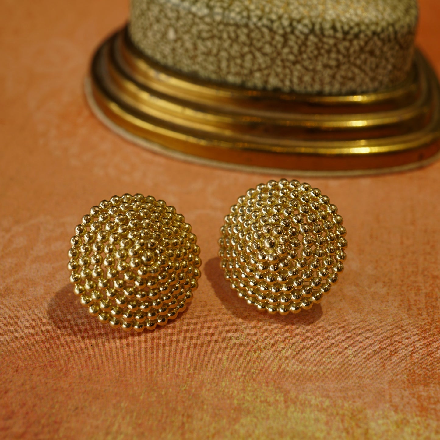 Round Rope Stud Earrings in 14k Yellow Gold