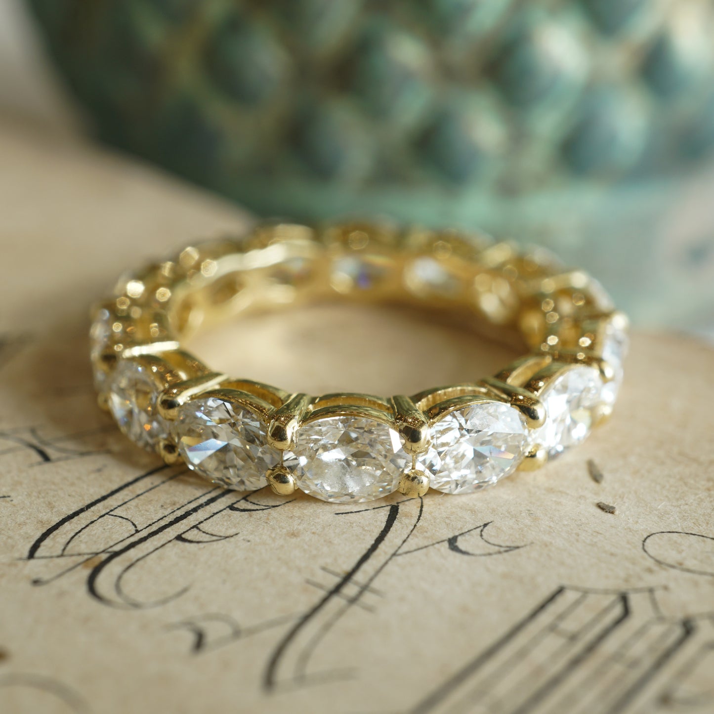 4.20 Oval Diamond Eternity Band in 18k Yellow Gold