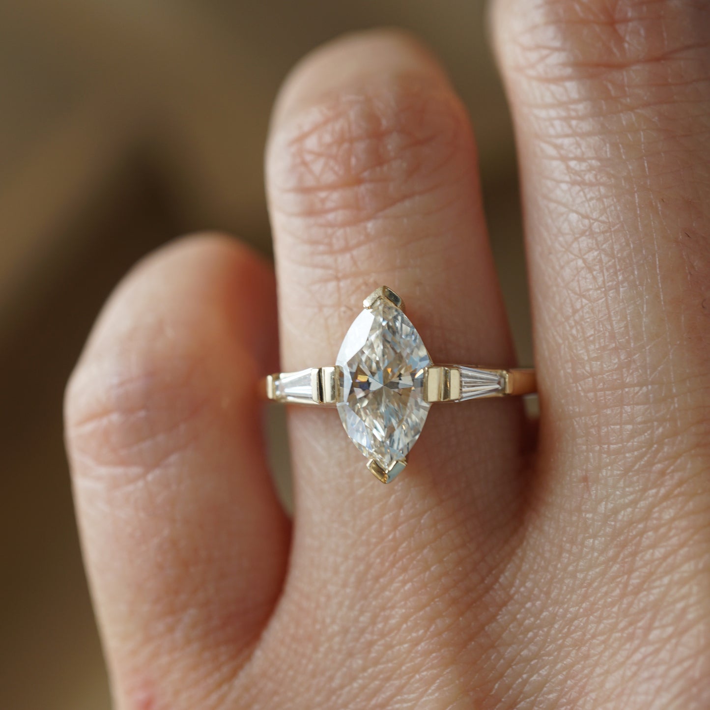 1.33 Marquise Cut Diamond Engagement Ring in 14k