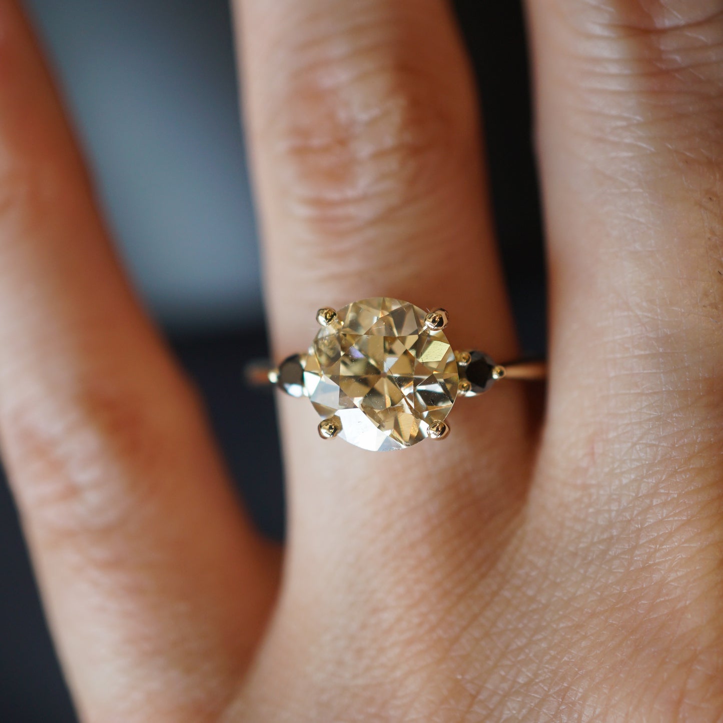 Fancy Light Brown Diamond Engagement Ring in 14k Yellow Gold