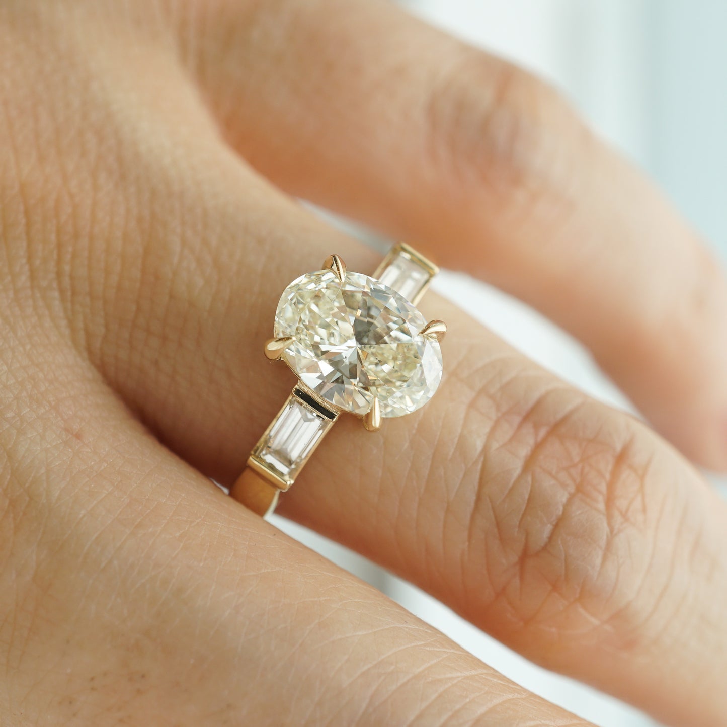 Oval Cut 1.51 Diamond Engagement Ring in 14k Yellow Gold