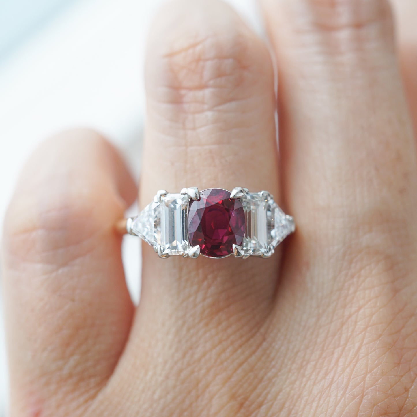 Bailey Banks & Biddle Ruby Engagement Ring in 14k Gold