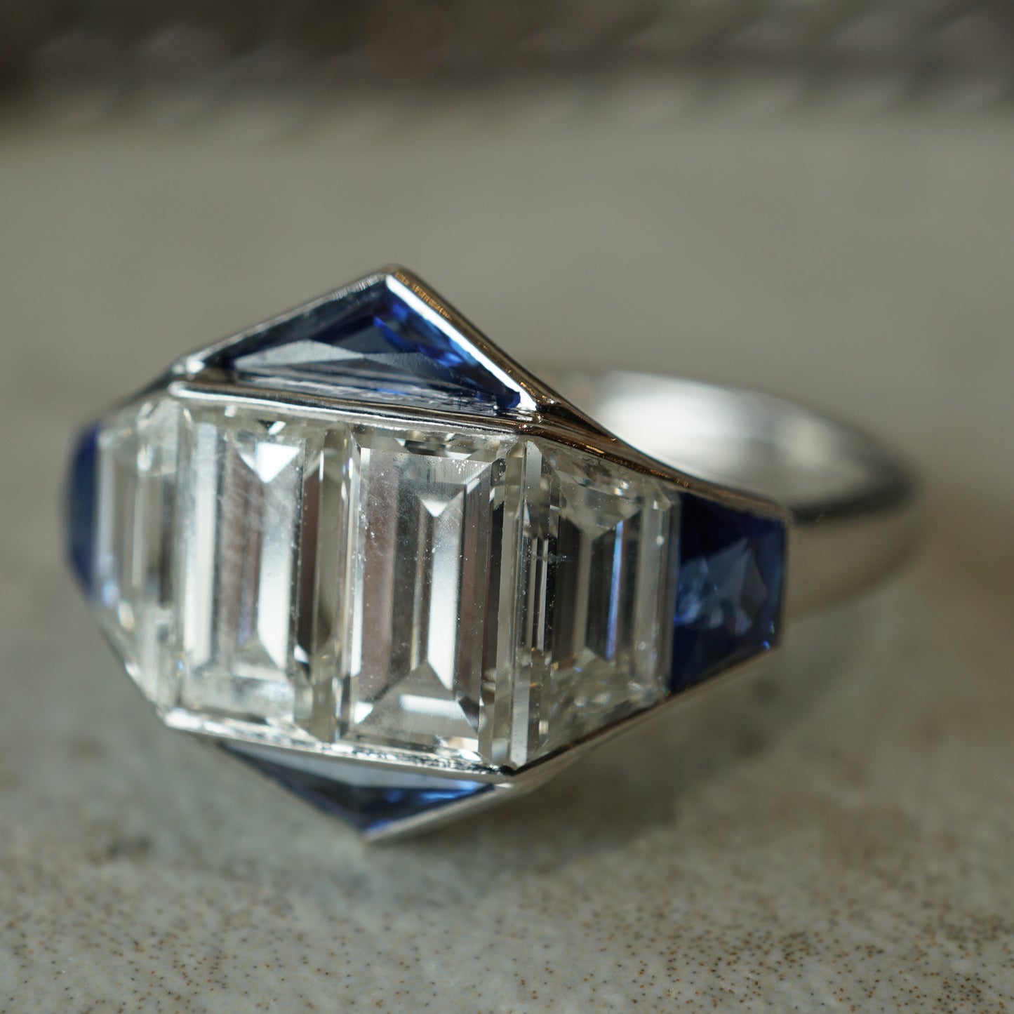 2.42 Diamond & Sapphire Cocktail Ring in Platinum