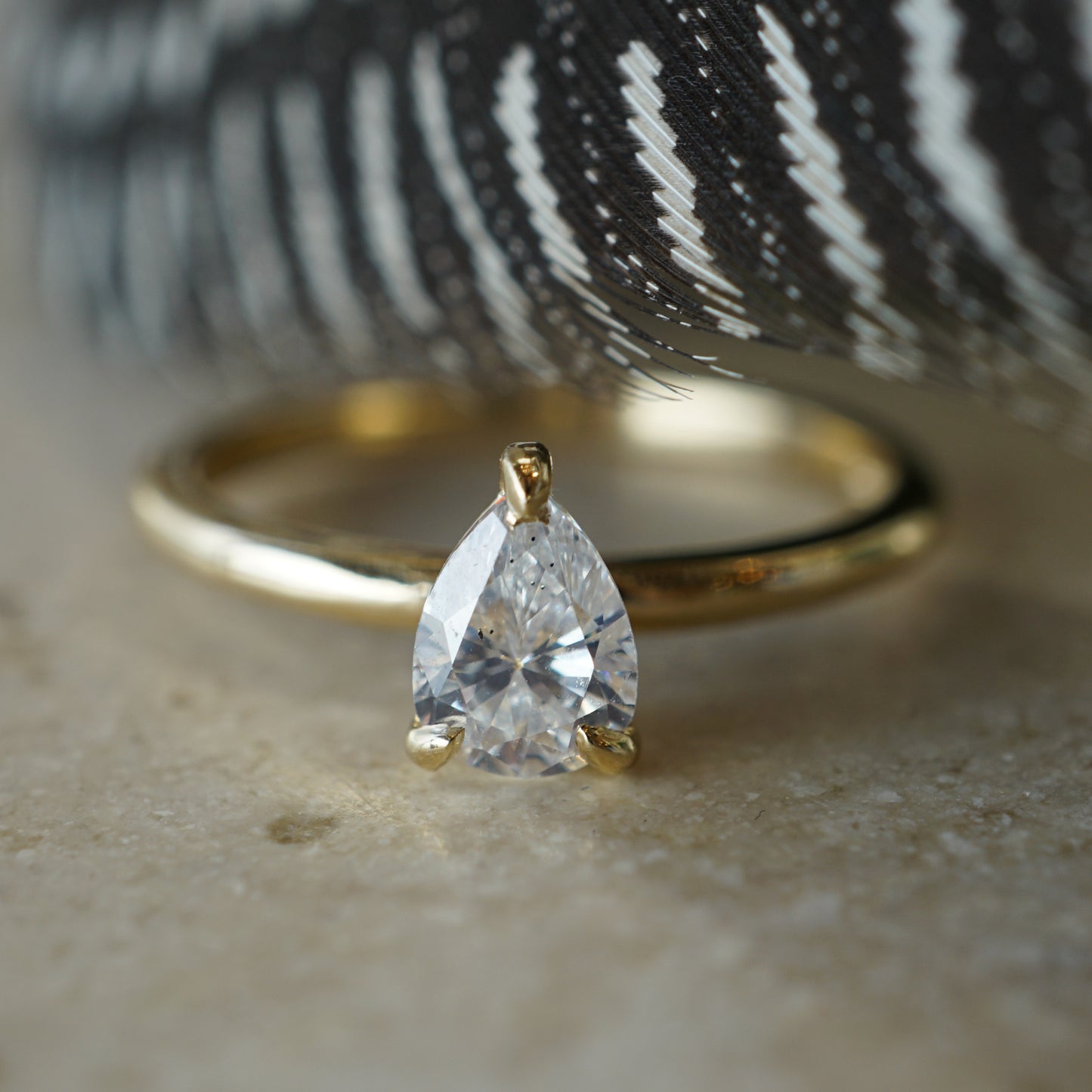 .55 Pear Cut Solitaire Diamond Engagement Ring in 14k