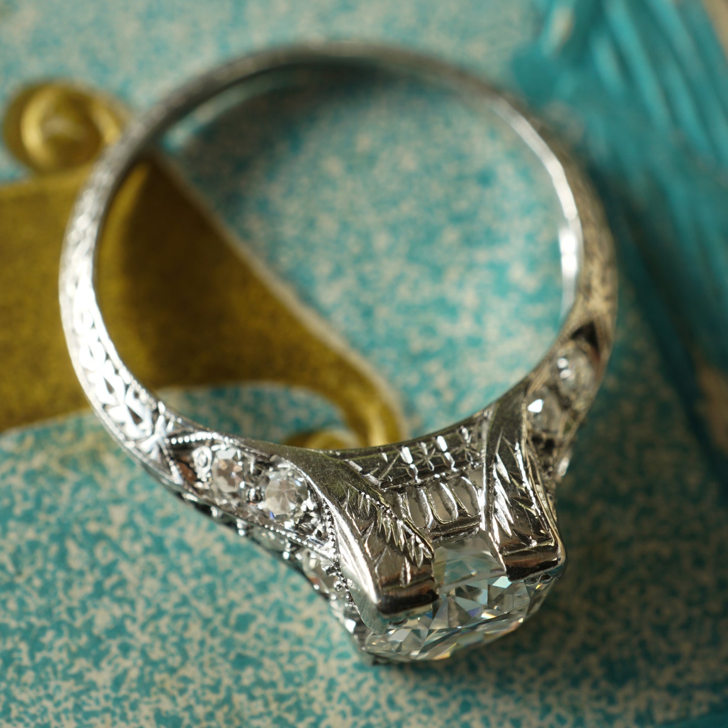 .80 Art Deco Old European Diamond Engagement Ring in Platinum