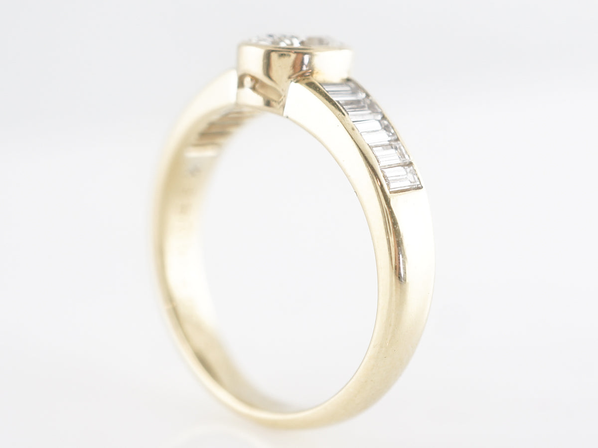 .36 Oval Diamond Engagement Ring in 18k Yellow Gold