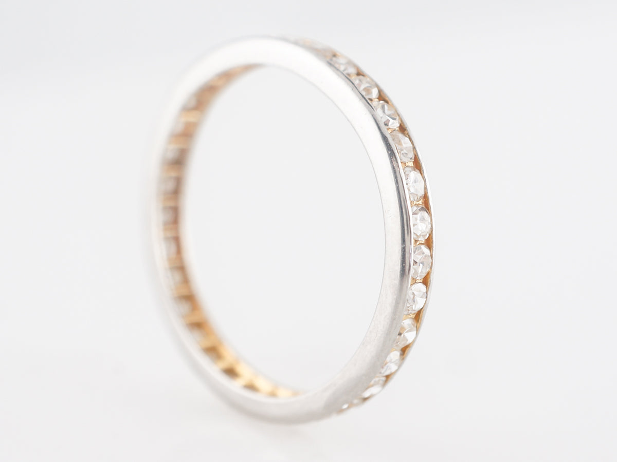 Antique Deco Eternity Diamond Wedding Band in Platinum