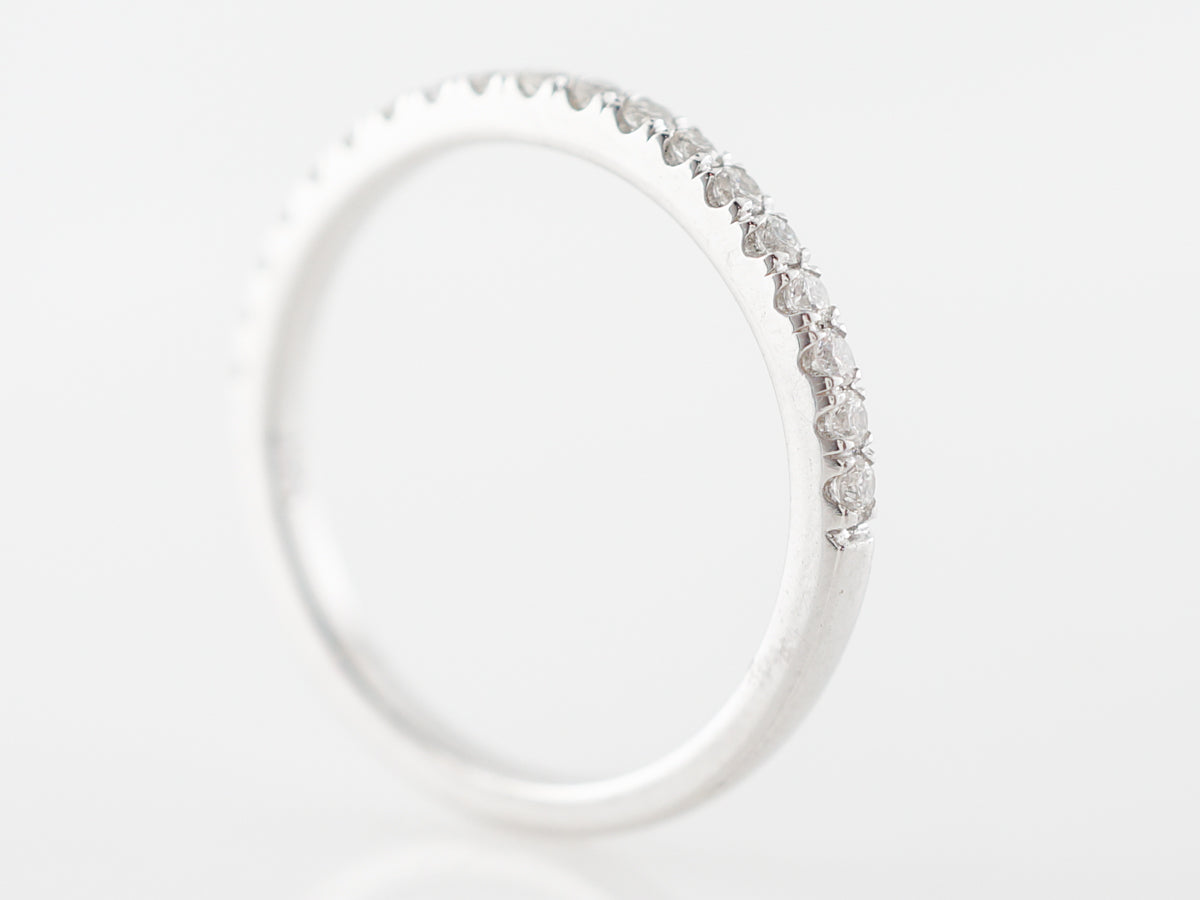 Thin Prong Set Diamond Wedding Band in Platinum