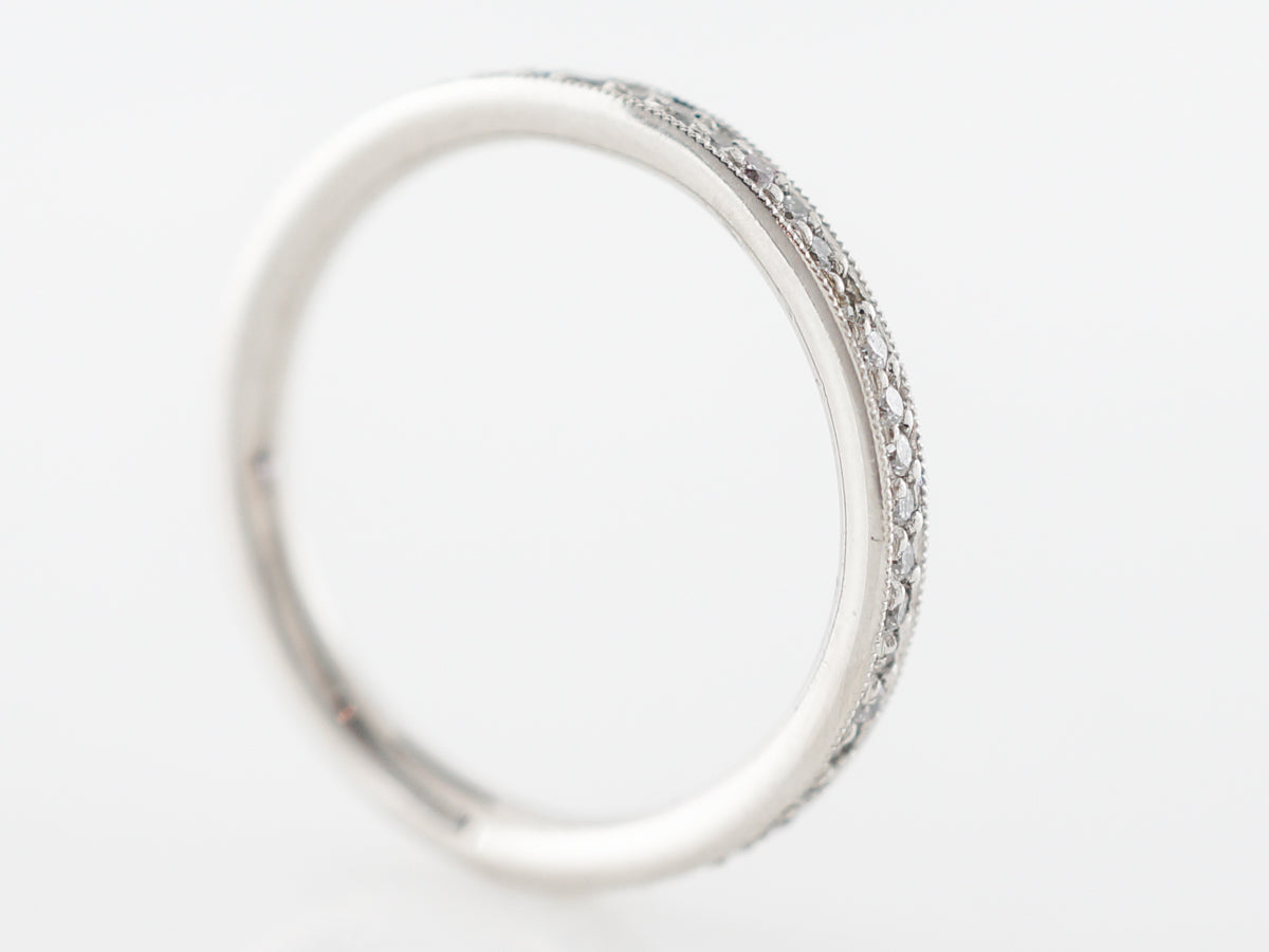 Milgrain Diamond Eternity Wedding Band in Platinum