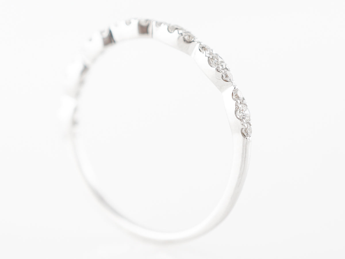 Diamond Pave Wedding Band in 14k White Gold