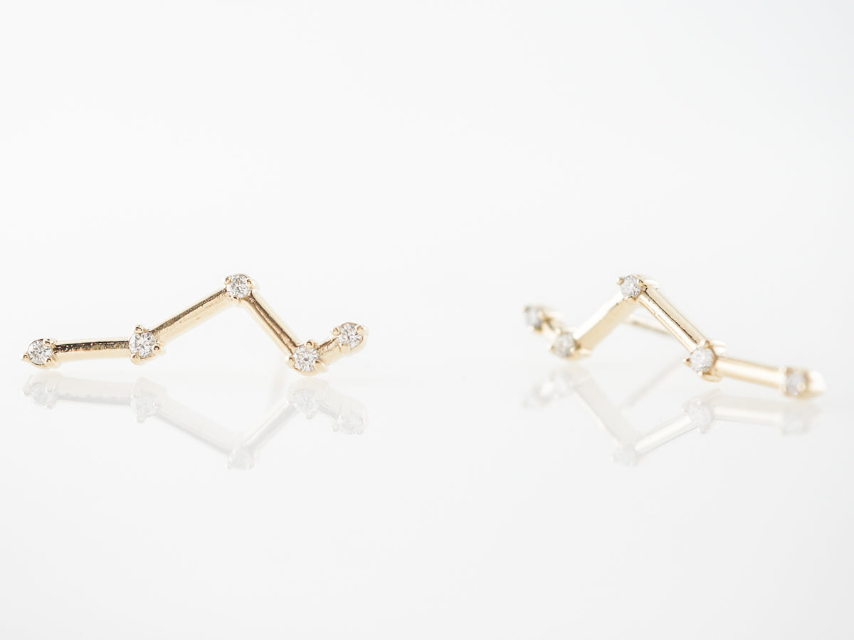 Diamond Constellation Earrings in 14k Yellow Gold