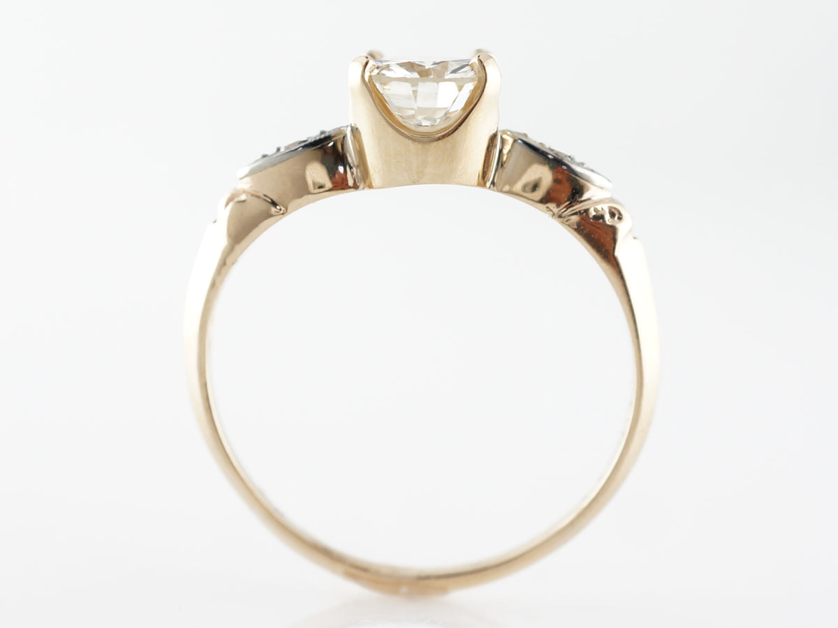 Diamond Solitaire Two-Tone Engagement Ring in 14k