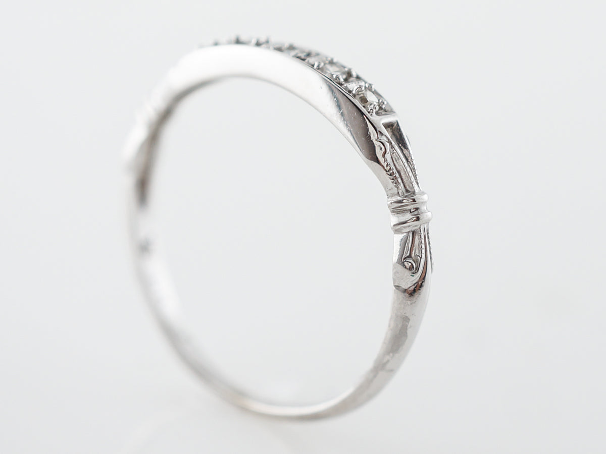 Vintage Diamond Wedding Band in 18k White Gold