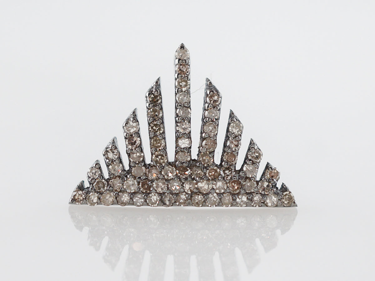 Earrings Modern .18 Round Brilliant Cut Diamonds in Sterling Silver