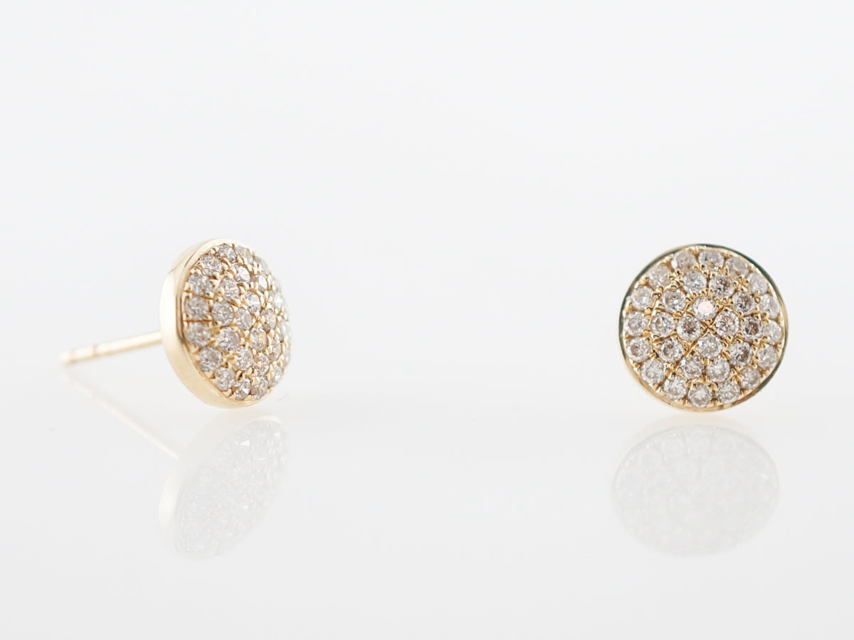 Earrings Modern .37 Round Brilliant Cut Diamonds in 14k Yellow Gold
