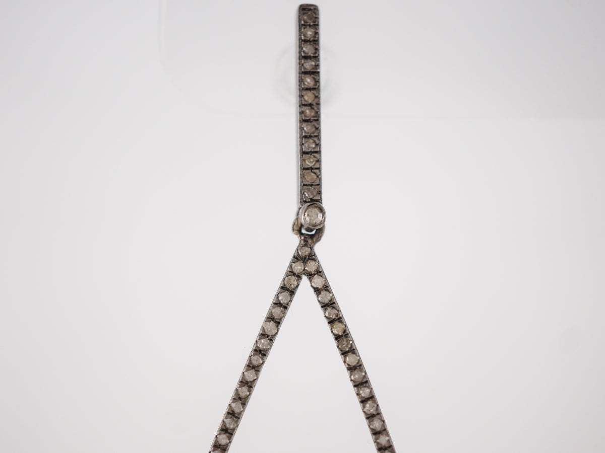 Earrings Modern 1.30 Round Brilliant Cut Diamonds in Sterling Silver