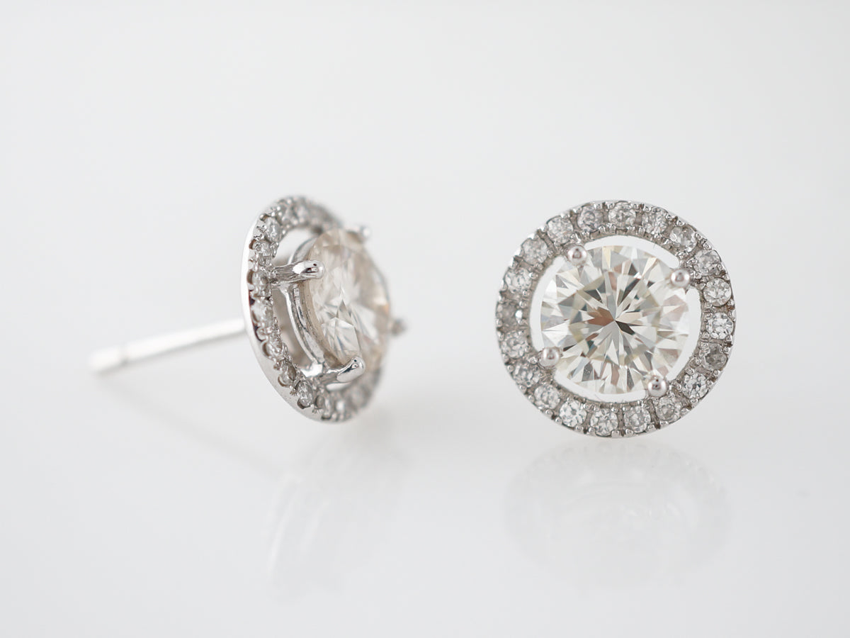 Earrings Modern 2.04 Round Brilliant Diamonds in Platinum