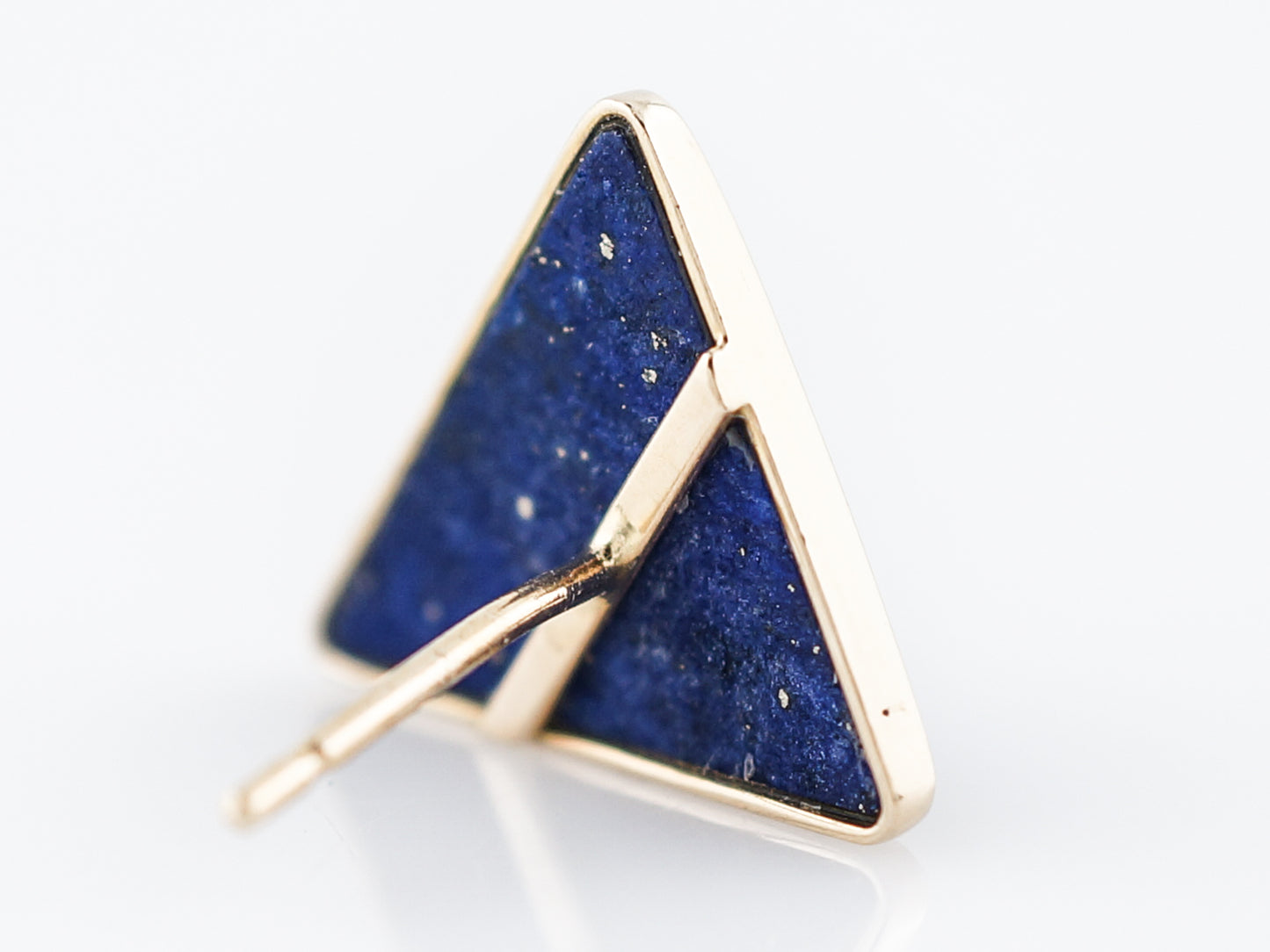Earrings Modern Lapis in 14k Yellow Gold