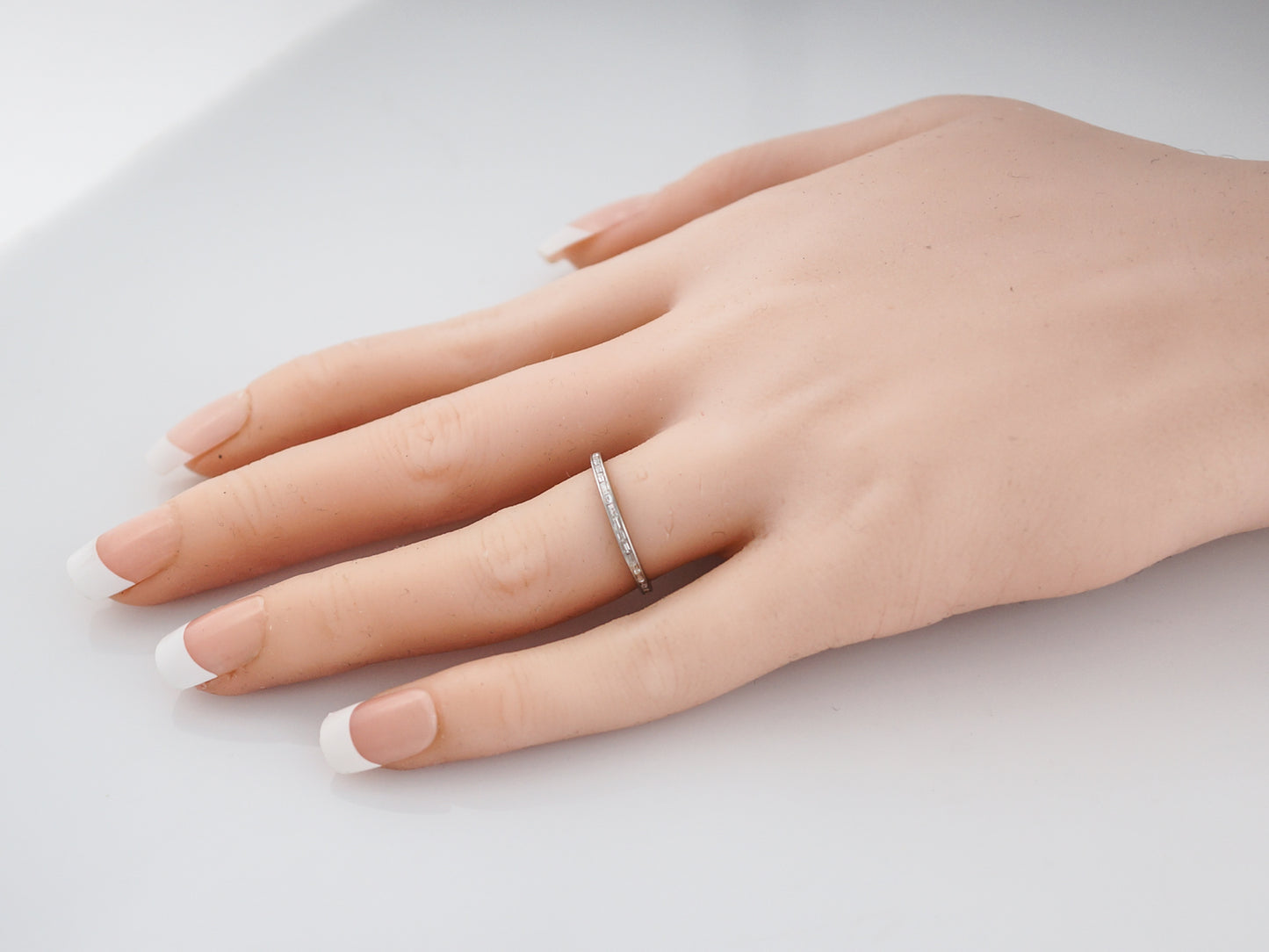 Eternity Band Modern .38 Baguette Cut Diamonds in 14k White Gold