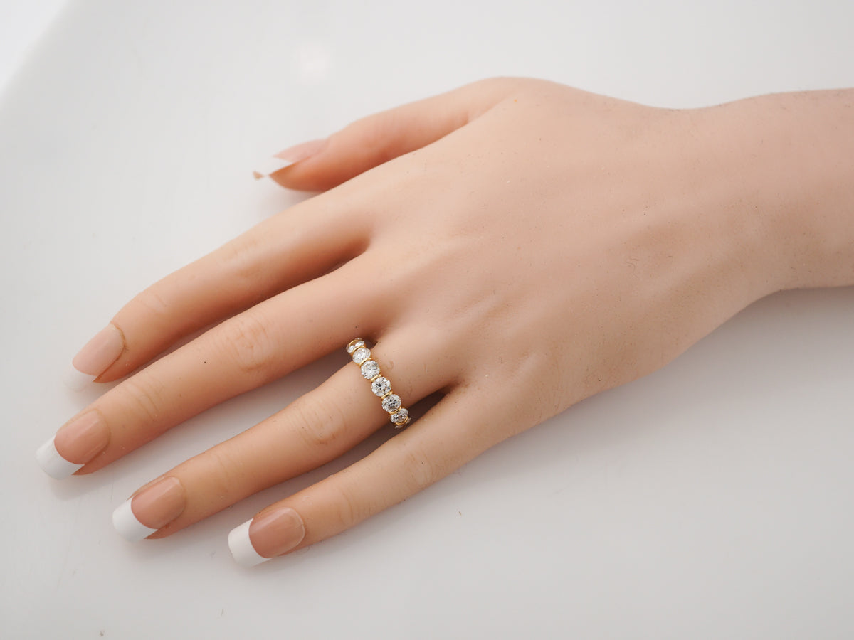 Eternity Wedding Band Modern 3.90 Round Brilliant Cut Diamond in 18k Yellow Gold