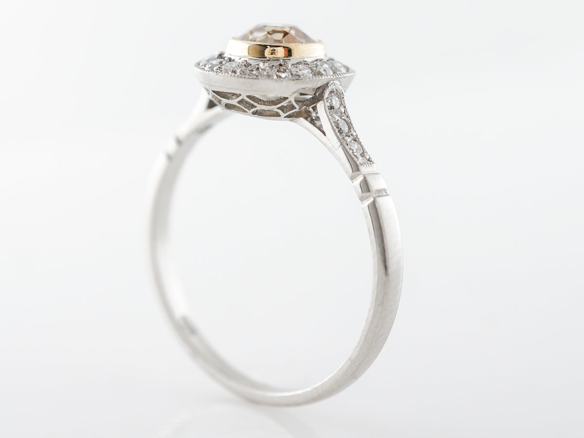 .67 Fancy Yellow Diamond Engagement Ring in Platinum