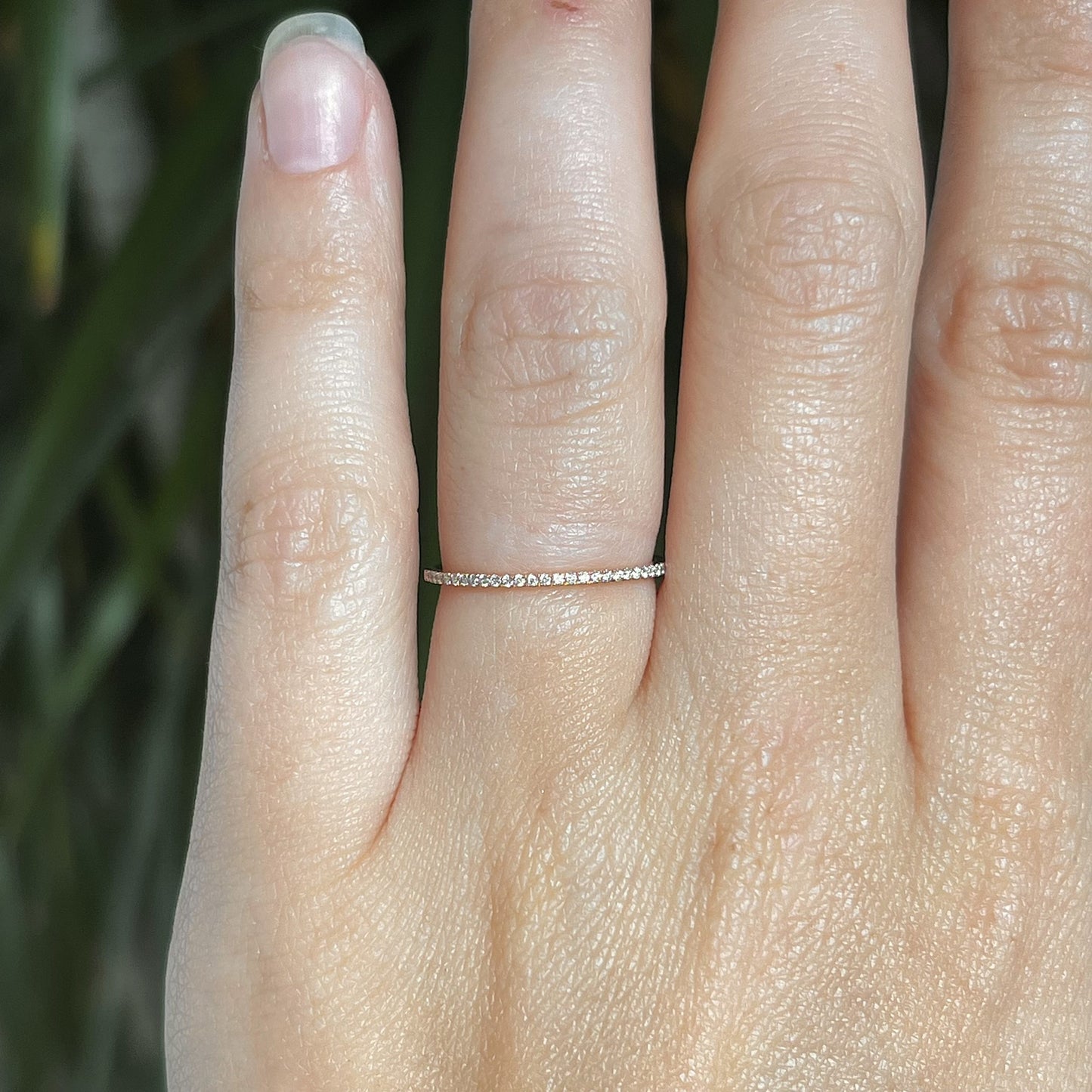 .11 Thin Diamond Wedding Band in 14k Rose Gold