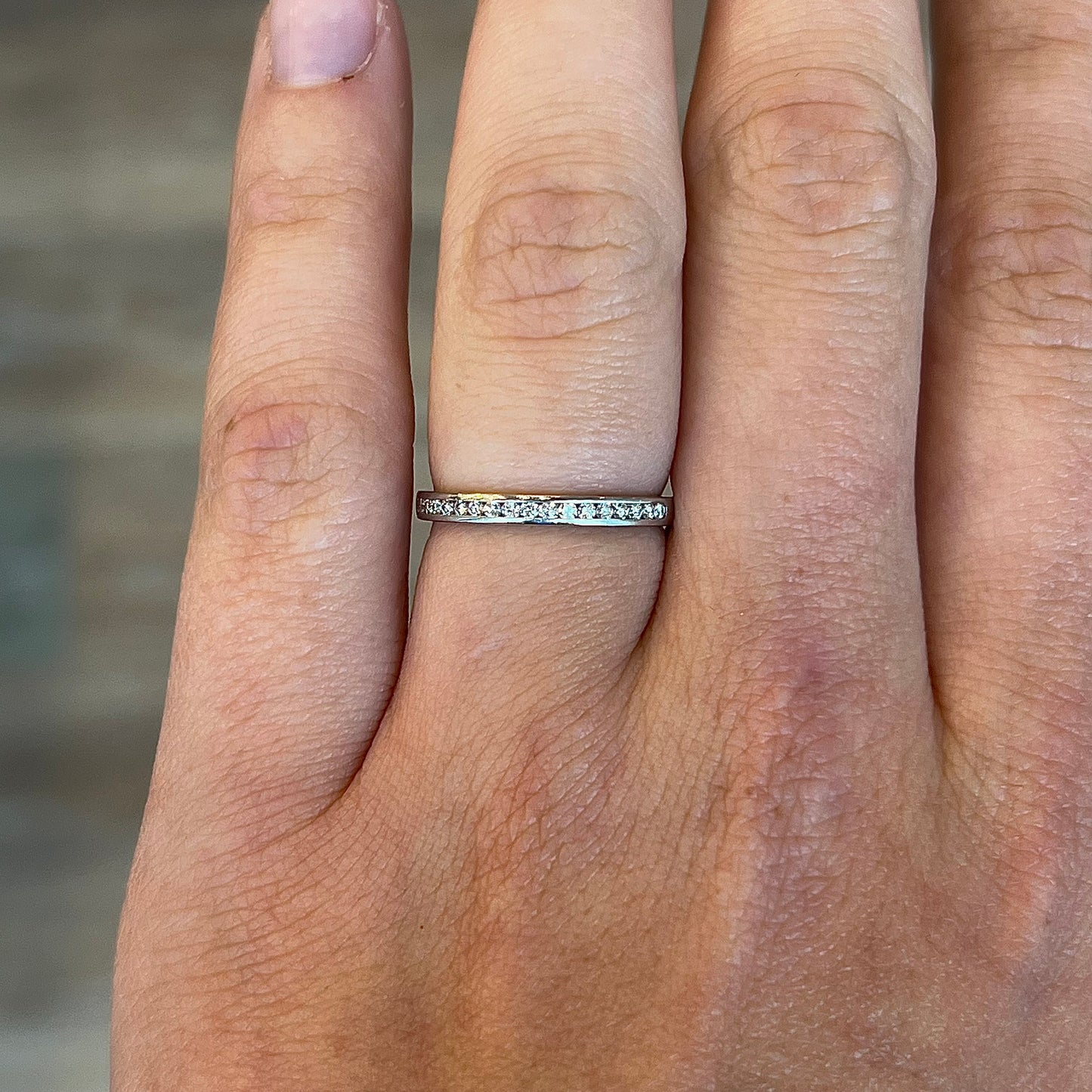 .18 Channel Set Diamond Wedding Band in Platinum