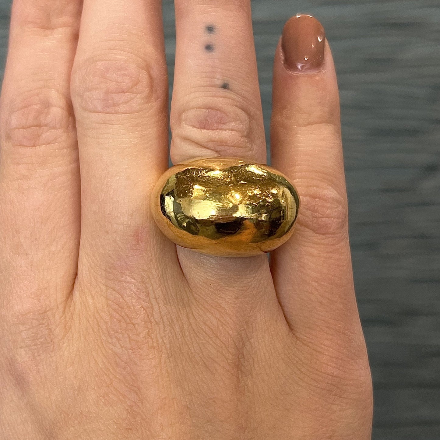 Rebecca Koven Dome Cocktail Ring in 18k Yellow Gold