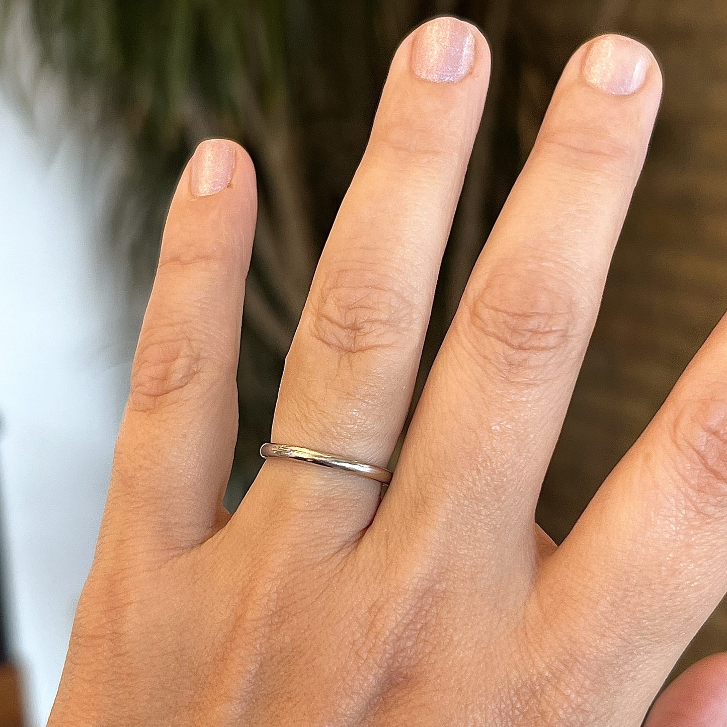 2mm Half Round Wedding Band in Platinum