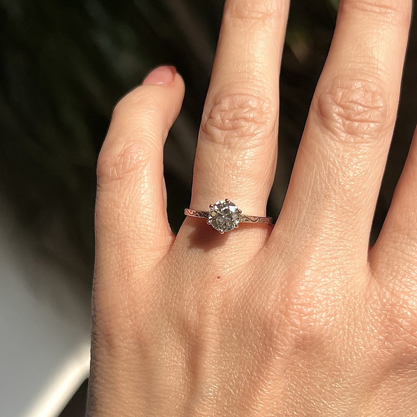 1.02 Art Deco Diamond Engagement Ring in 14k White Gold