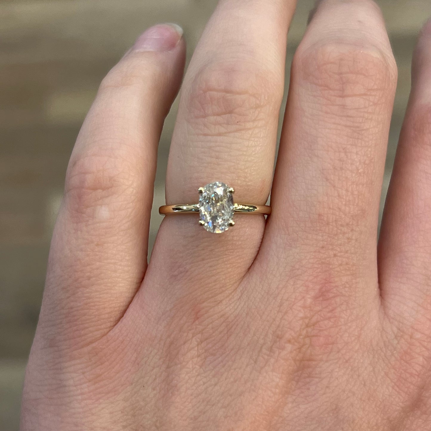 1.05 Cushion Cut Diamond Engagement Ring in 14k Yellow Gold