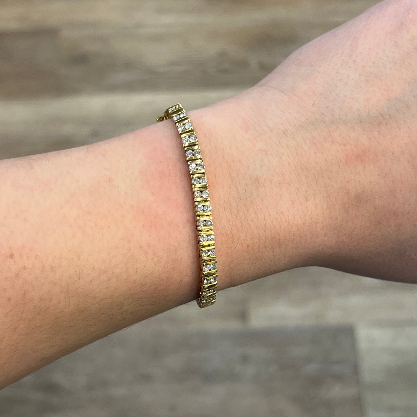 5 Carat Bar Set Diamond Tennis Bracelet in 14k Yellow Gold