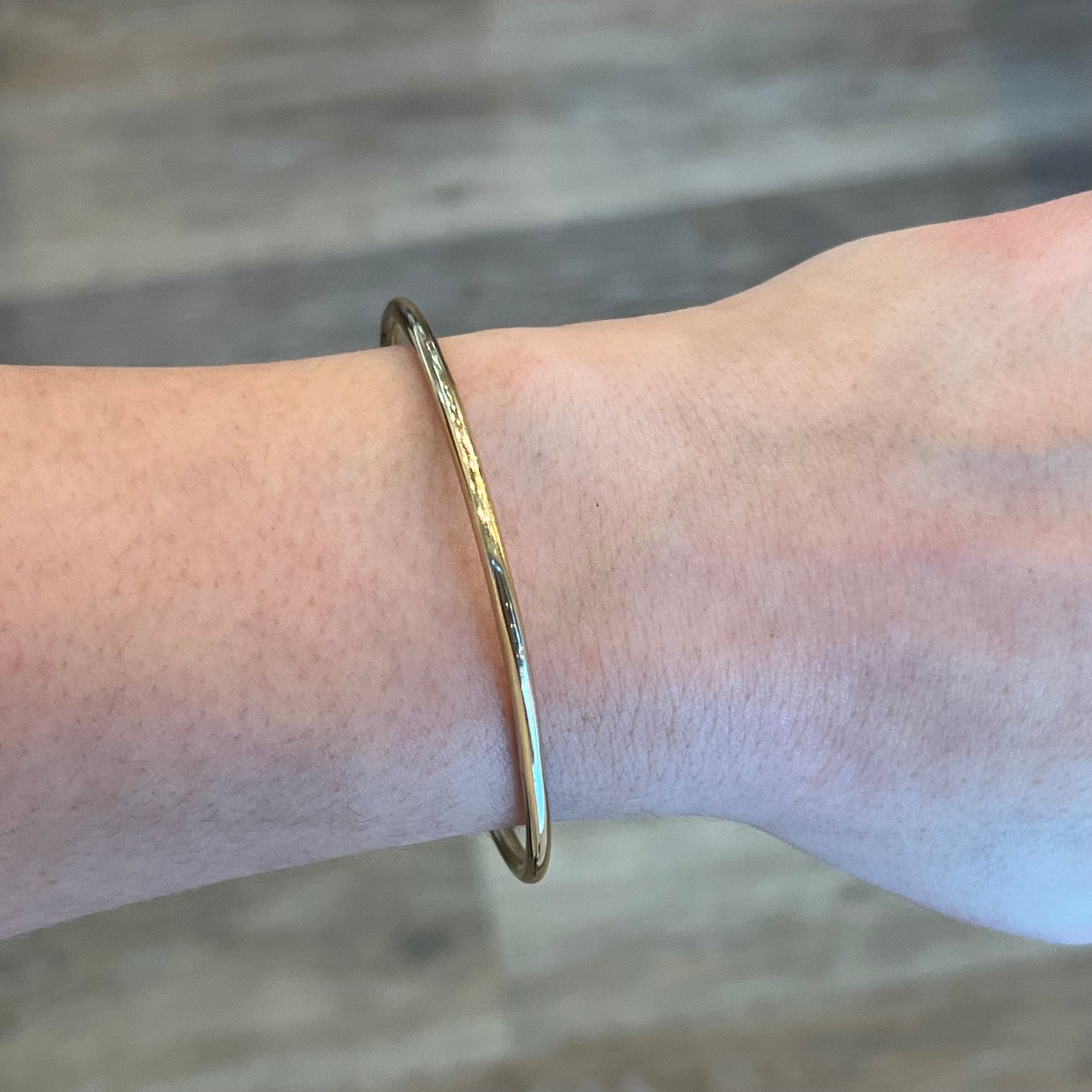 3mm Classic Round Bangle Bracelet in 14k Yellow Gold