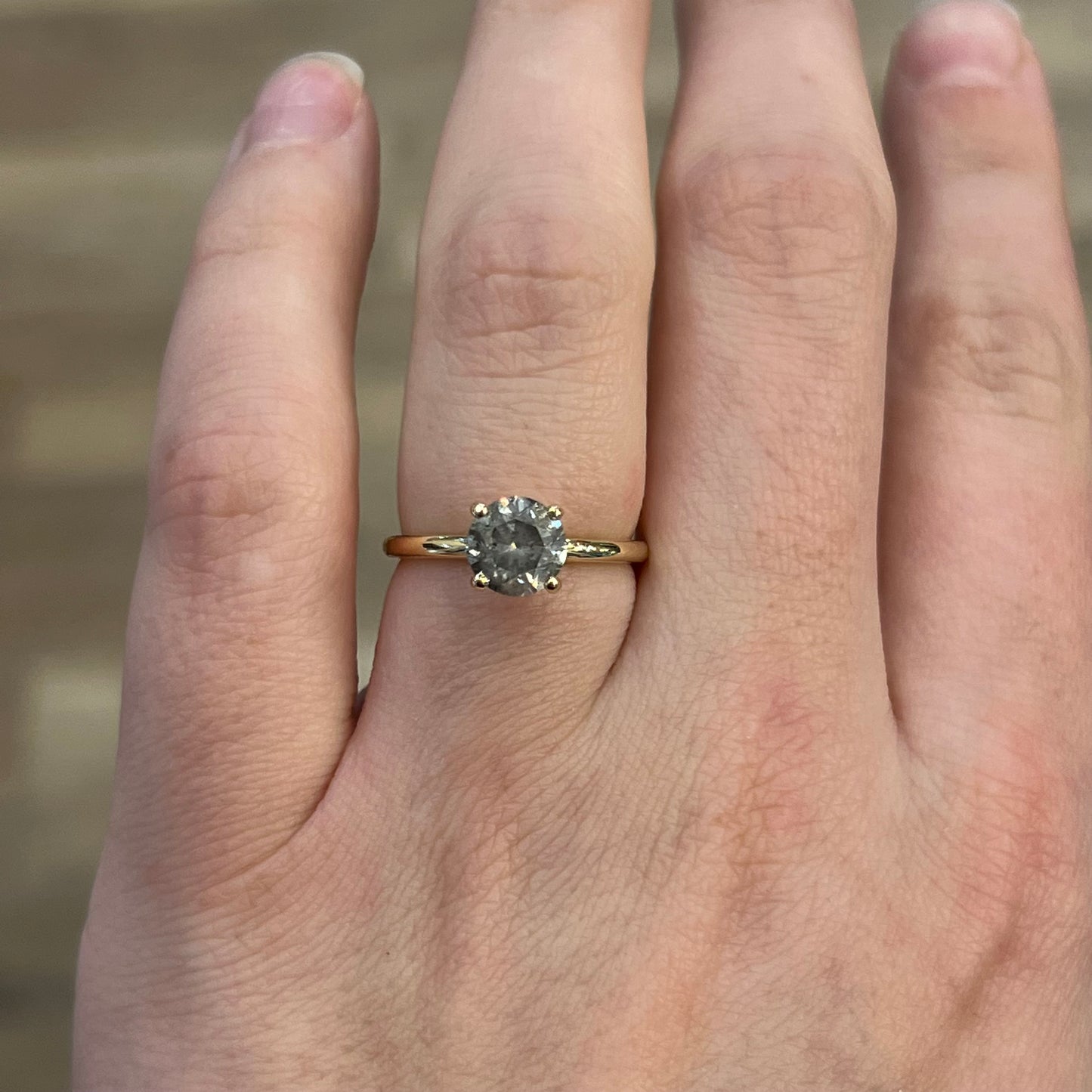 1.75 Salt & Pepper Diamond Engagement Ring in 14k Yellow Gold