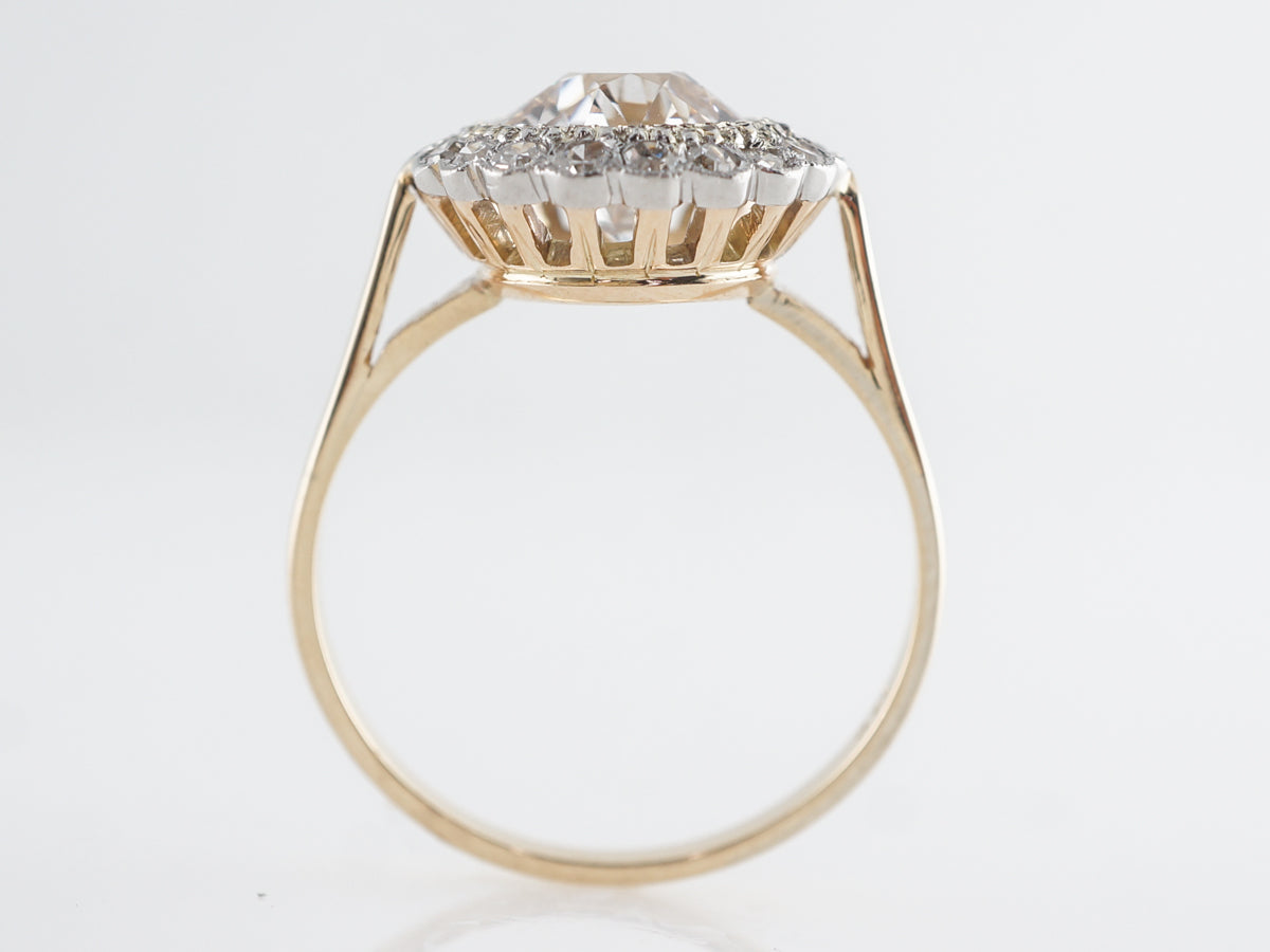 GIA European Cut Diamond Engagement Ring in 14K