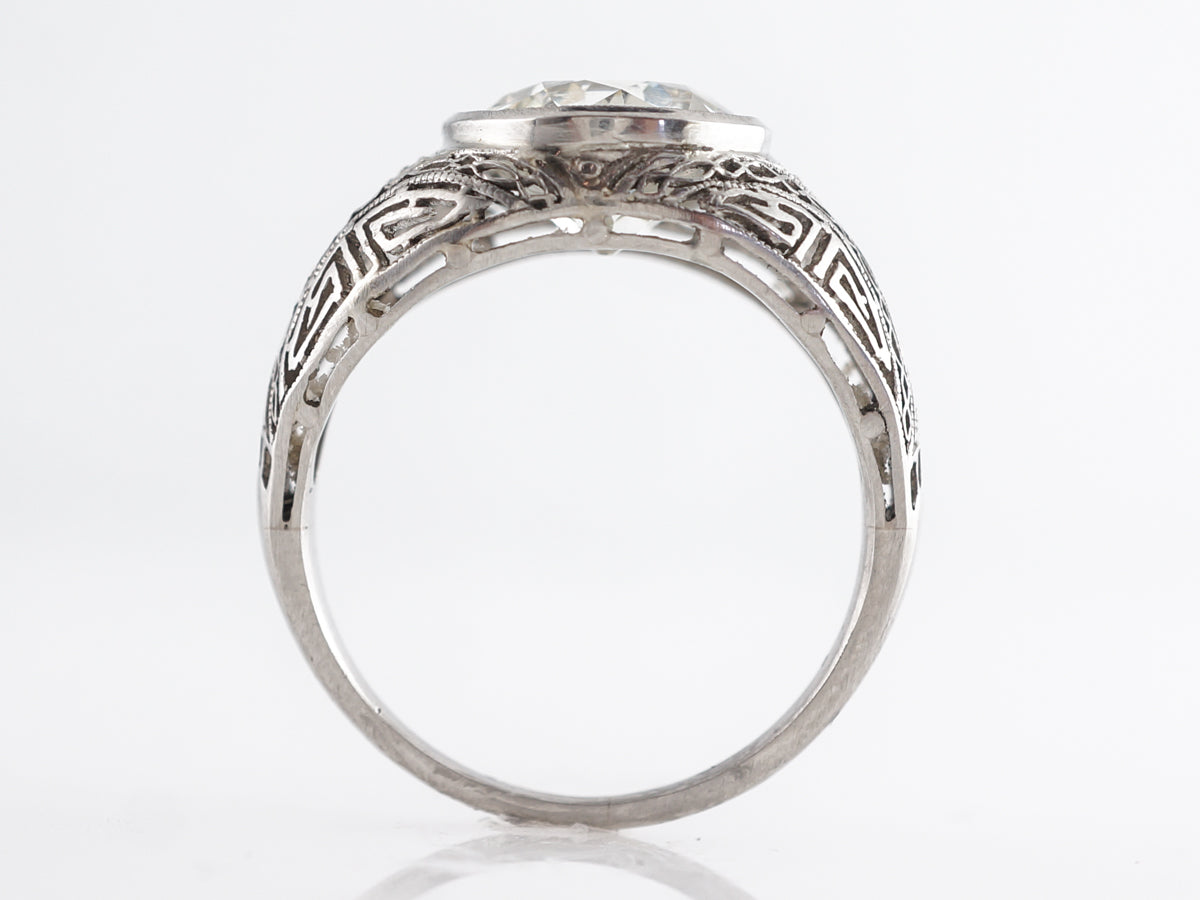 2.93 Carat Old European Cut Diamond Engagement Ring in Platinum