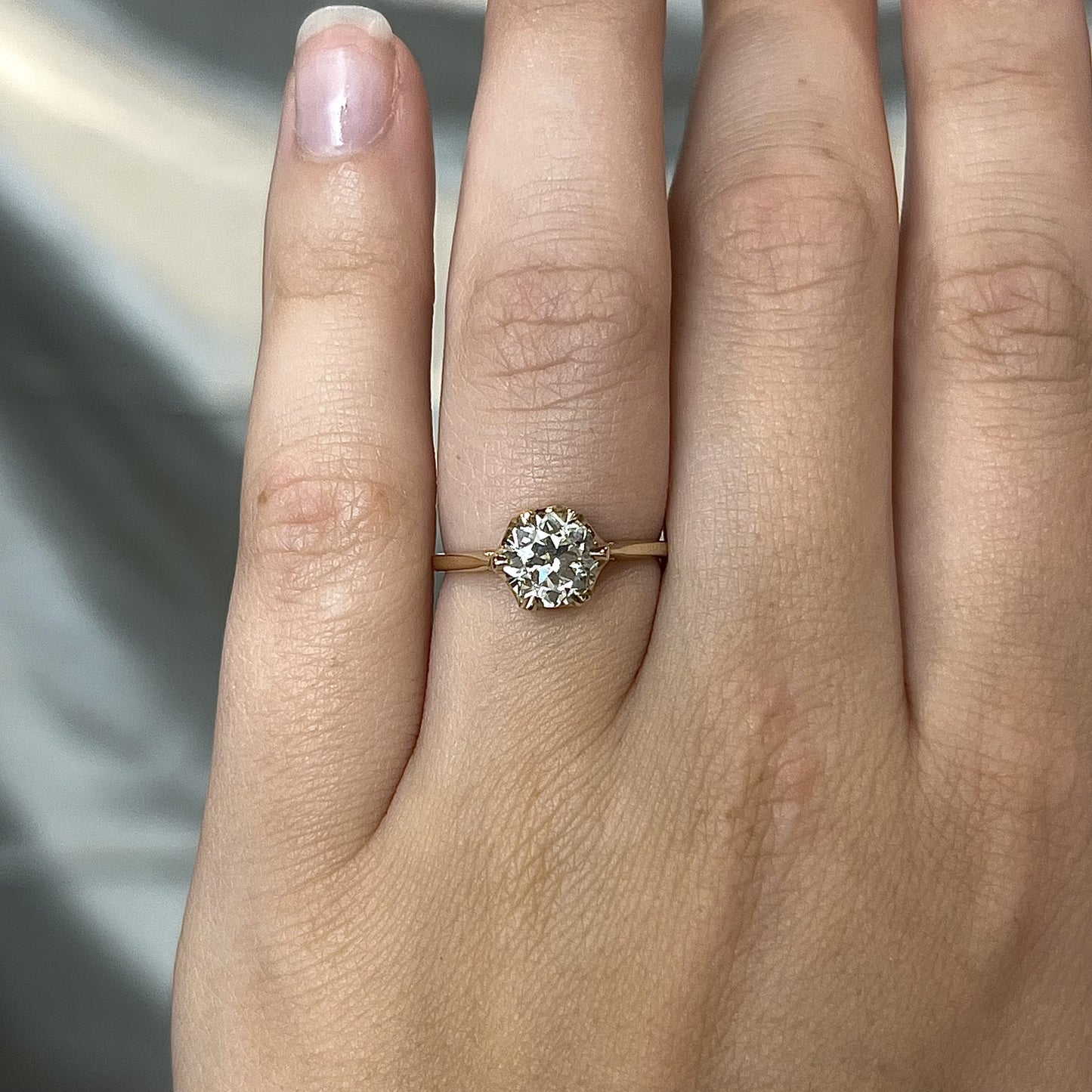 Six Prong Solitaire Diamond Engagement Ring in 14k Yellow Gold