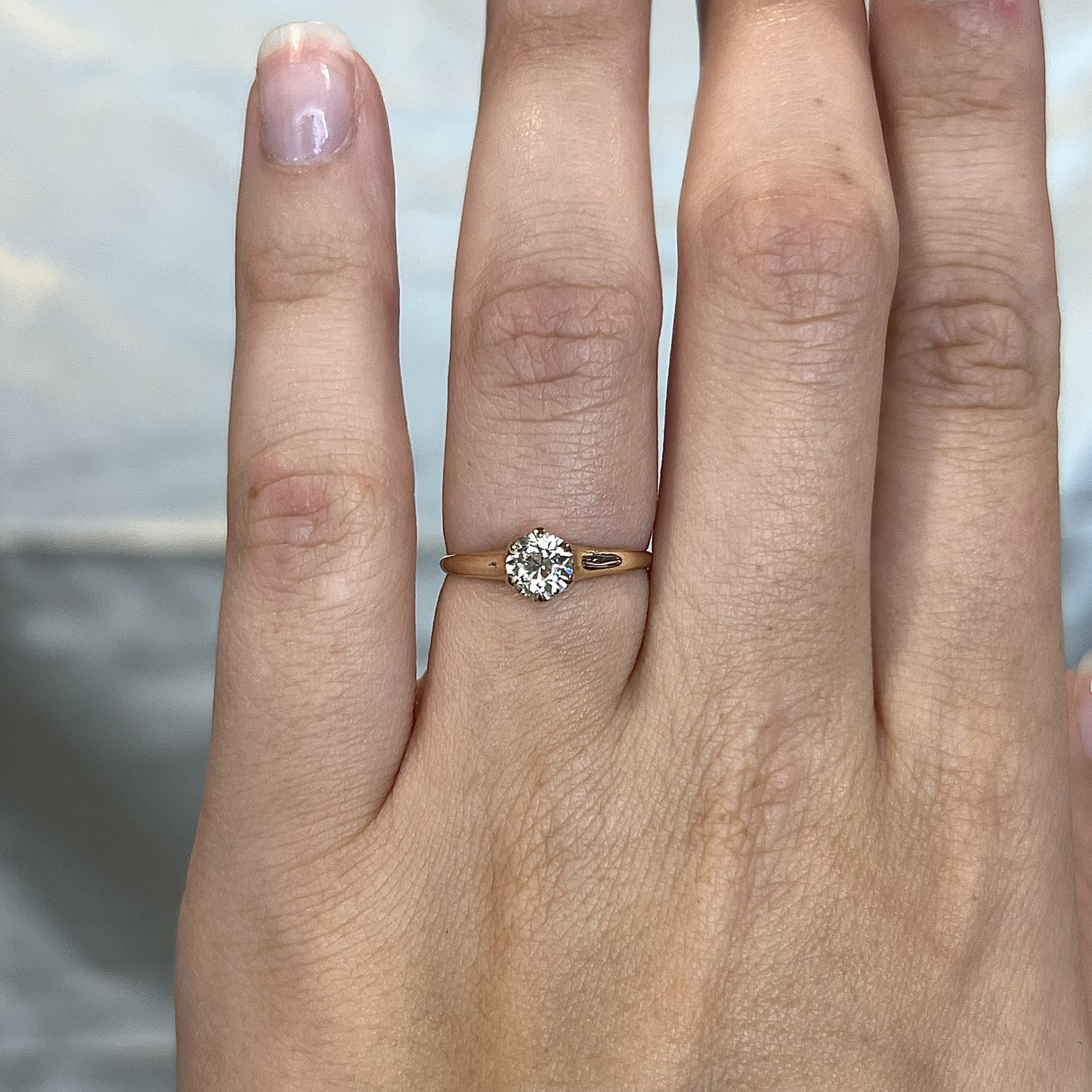 Solitaire Victorian .60 Diamond Engagement Ring in 14k Yellow Gold