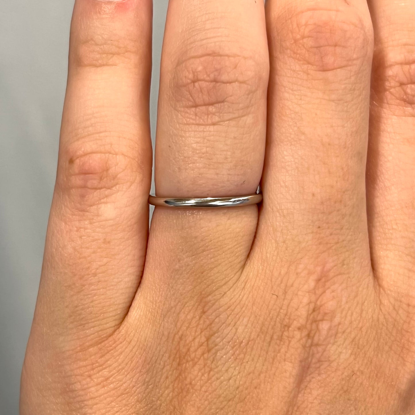 Thin Rounded Wedding Band in Platinum