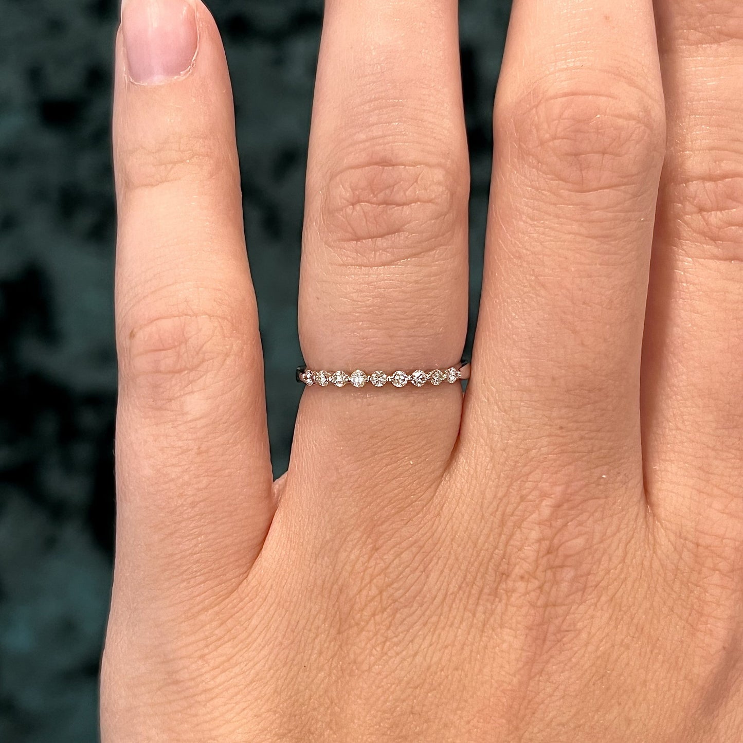 Shared Prong Diamond Wedding Band in 14k White Gold