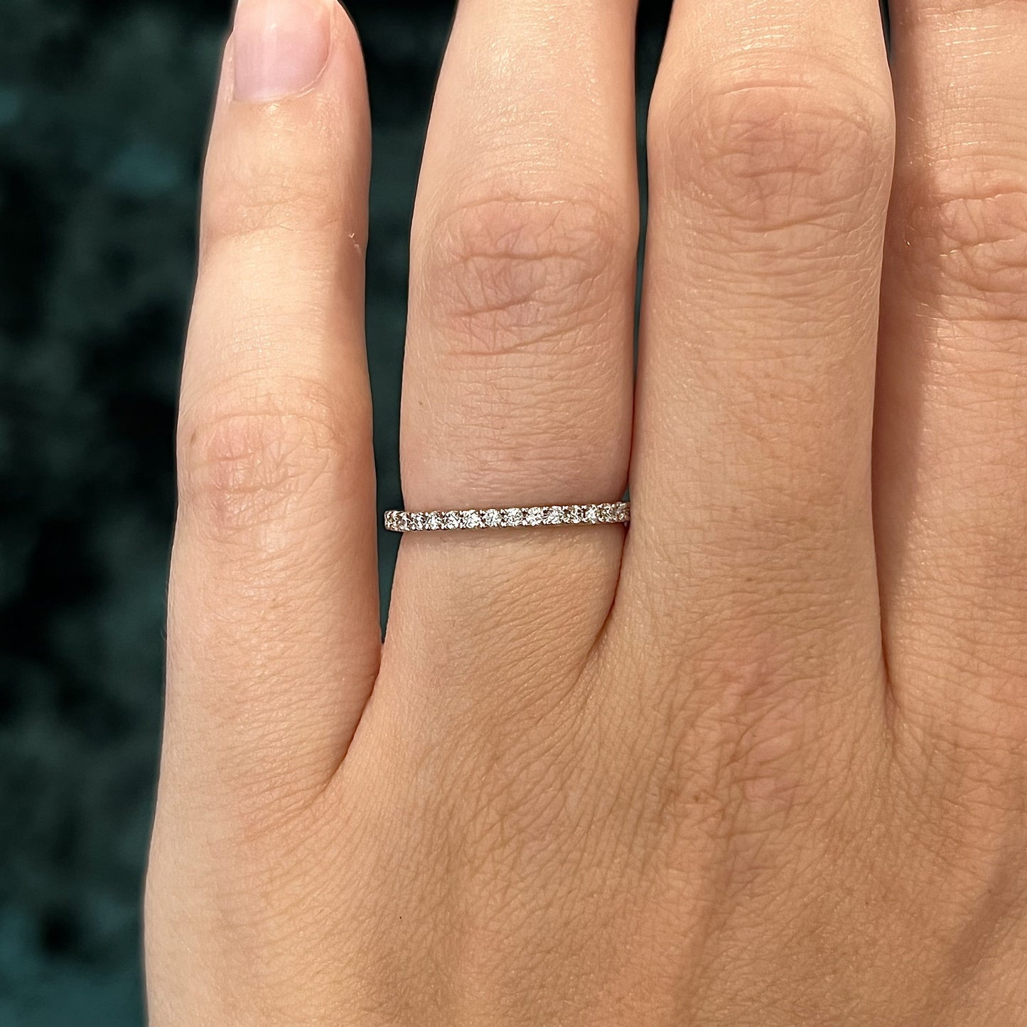 .23 Half Eternity Diamond Wedding Band in 14k White Gold