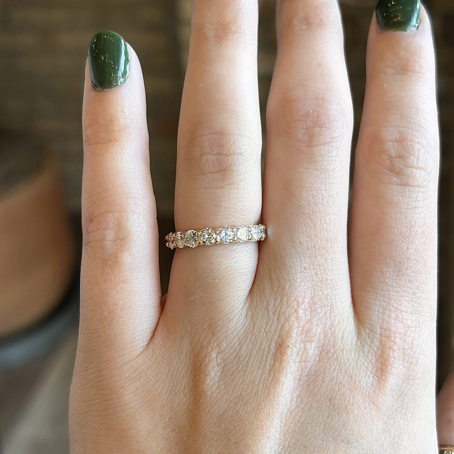 1.40 Diamond Half Eternity Wedding Band in 14k Yellow Gold