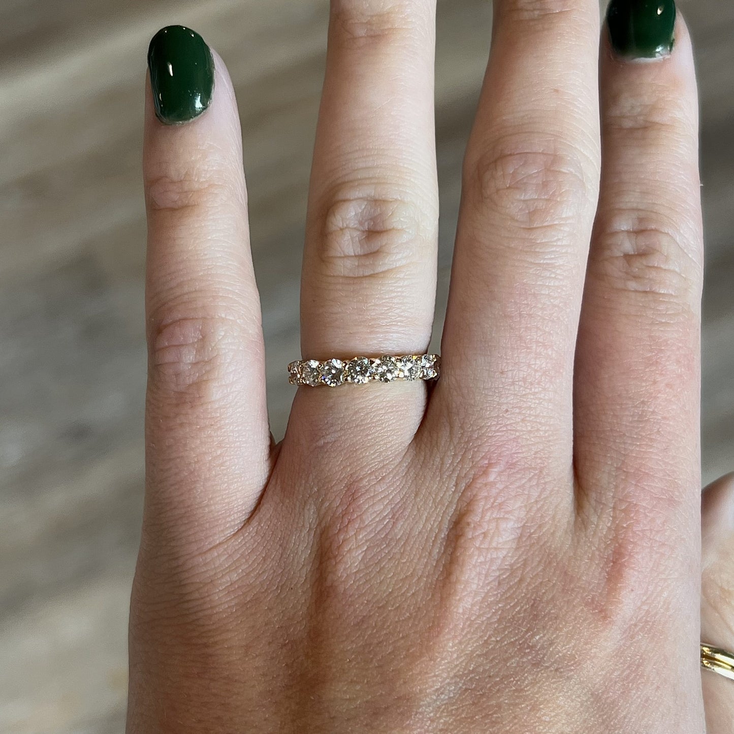 1.38 Diamond Half Eternity Wedding Band in 14k Yellow Gold