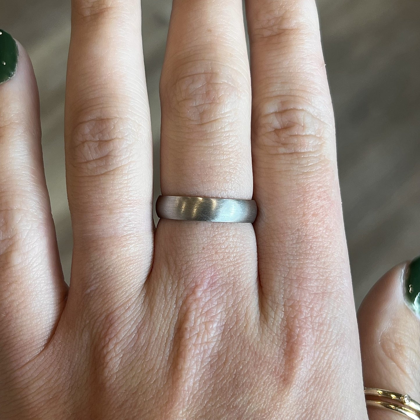 Men's Satin Finished 5mm Wedding Band in Platinum